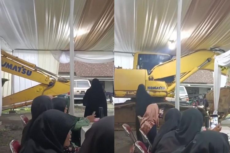 Ekskavator Proyek Tol Lewati Tenda Pernikahan di Sleman, Aksi Sopir Bikin Kagum