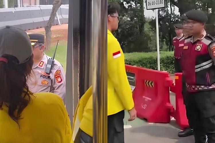 Viral ! Polisi Cegat Mahasiswa UI yang Hendak Demo di Bundaran HI, Diminta Pindah ke DPR