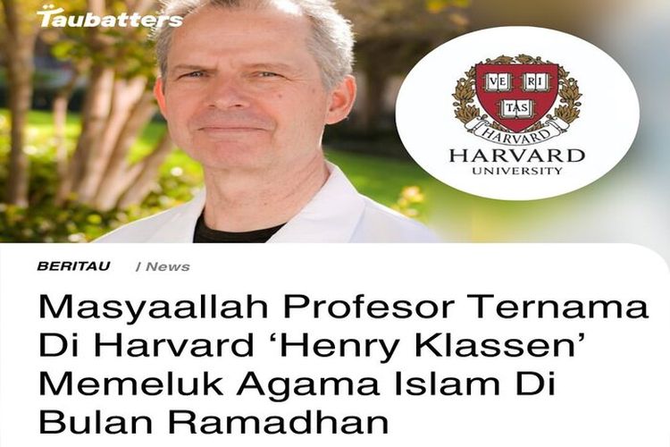Kisah Mualaf Henry Klassen, Profesor Harvard Memeluk Agama Islam Saat Ramadhan 2024, Tuai Komentar Positif!