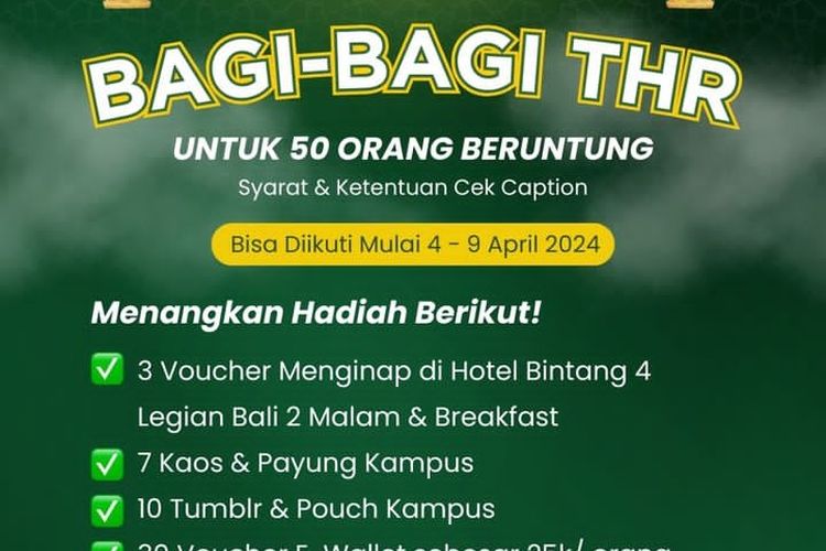 Media Edukasi Indonesia ft Universitas Terbuka Bagi-bagi THR dan Kado Lebaran 2024 untuk 50 Orang Beruntung 