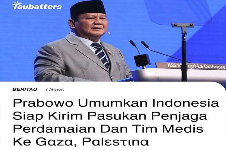Prabowo Subianto Umumkan Indonesia Siap Kirim Pasukan ke Palestina, Netizen: Serius, atau Bercanda Nih?