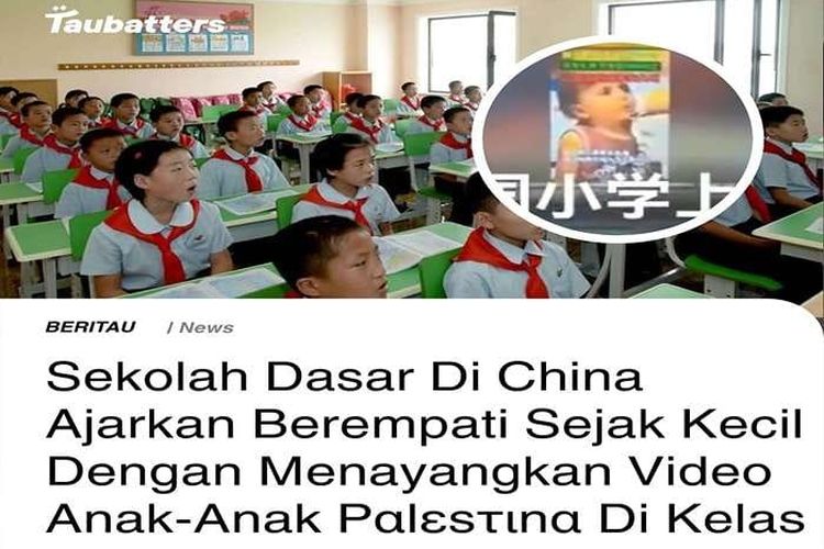 Potret Sekolah Dasar di China Ajarkan Empati terhadap Palestina Lewat Penayangan Video, Netizen: Apa Kabar Pendidikan di Indonesia?  