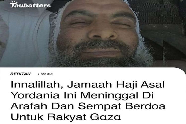 Menghembuskan Nafas Terakhir di Arafah, Jamaah Haji Asal Yordania Sempat Berdoa untuk Rakyat Gaza di Palestina