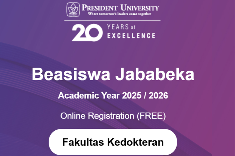 Open Registration: Beasiswa Jababeka dari President University Hadir Untuk Fakultas Kedokteran