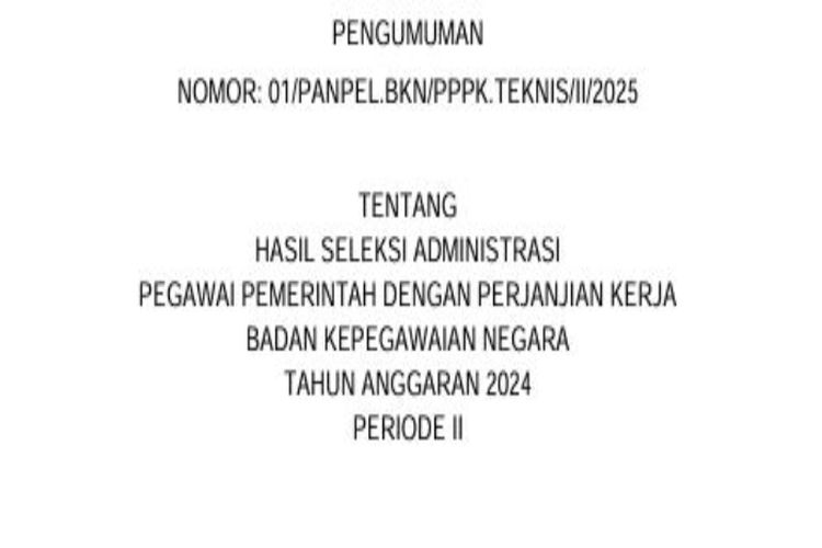 Unduh di Sini, Link PDF Hasil Seleksi Administrasi PPPK 2024 Tahap 2 dan Jadwal Cetak Kartu Ujian