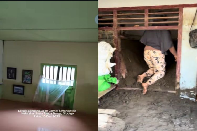 Momen Warga Tunjukkan Kondisi Rumah Usai Banjir Bandang di Sumatera, Lumpur Nyaris Tutup Pintu Masuk
