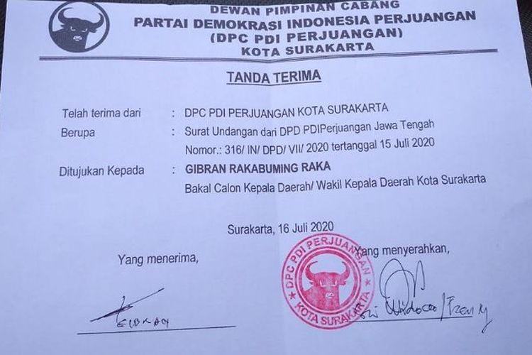 Besok, Gibran-Teguh Terima Surat Rekomendasi PDIP Jadi Cawali-Cawawali ...