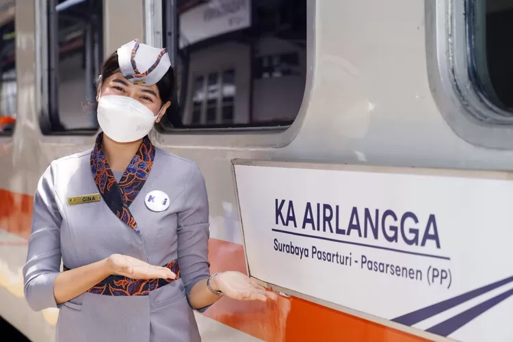 PT Kereta Api Indonesia (Persero) meluncurkan Kereta Api baru yaitu KA Airlangga relasi Pasar Senen - Surabaya Pasar Turi pp pada Jumat, 1 Oktober 2021 di Stasiun Pasar Senen.  (ist)