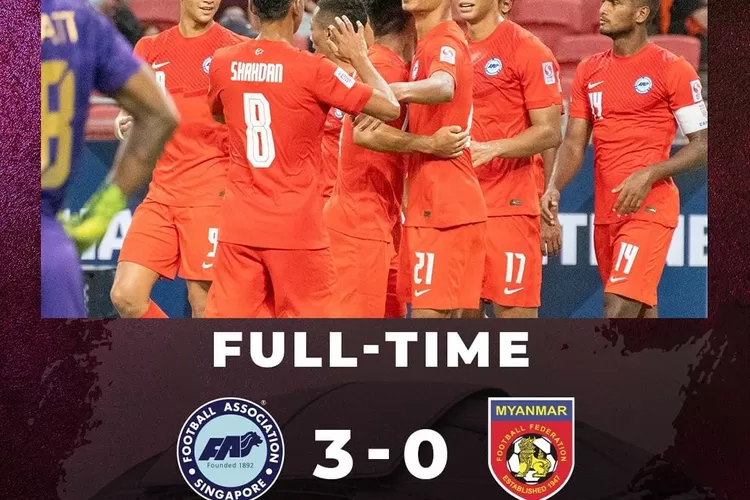 Kemenangan Singapura vs Myanmar pada fase grup A piala AFF Suzuki Cup 2020 ( Instagram dari akun @fasingapore)