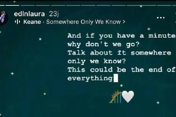Lirik & Makna Lagu 'Somewhere Only We Know' Status Laura Anna Sebelum  Meninggal 'Arti Penantian' - Tribun-timur.com