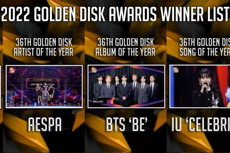 Daftar Lengkap Pemenang Golden Disc Awards 2022: Ada BTS, IU, Aespa ...