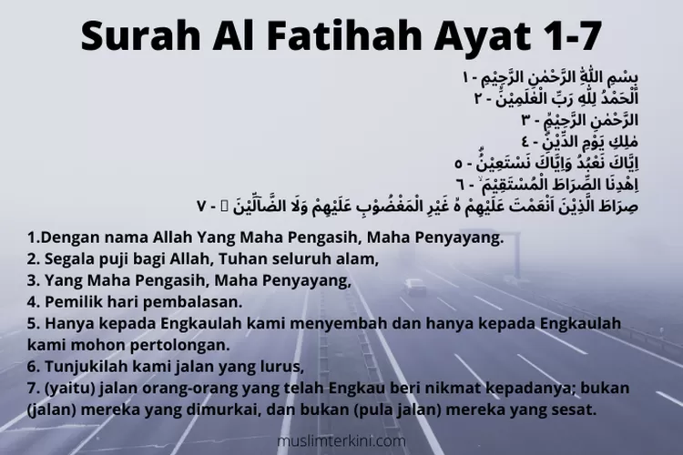 Surah Al Fatihah Ayat Latin Arab Dan Artinya Surah Pembuka Kitab Suci Al Qur An Muslim