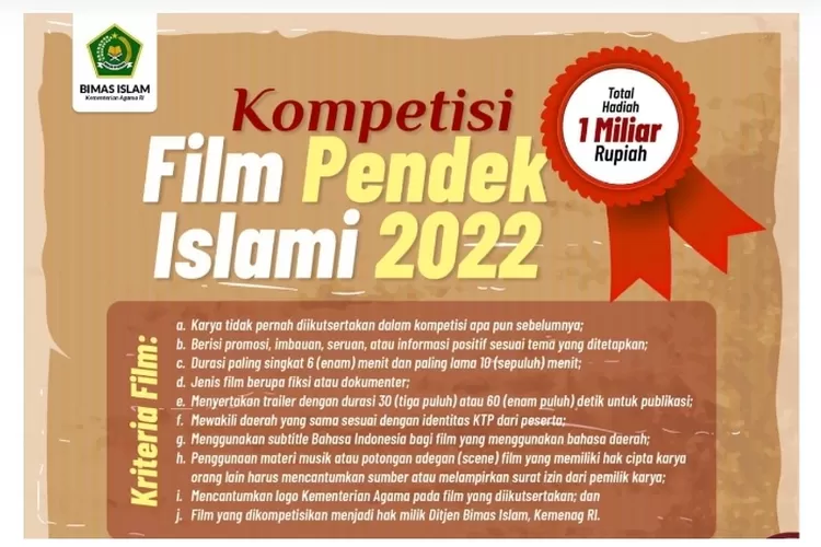 Kemenag RI Buka Pendaftaran Kompetisi Film Pendek Islami 2022 Total ...