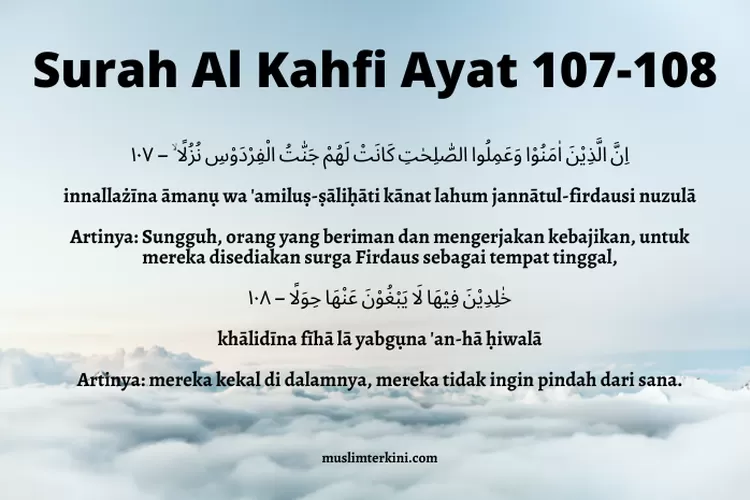 Surah Al Kahfi Ayat Arab Latin Dan Artinya Tentang Surga Firdaus Adalah Balasan Bagi