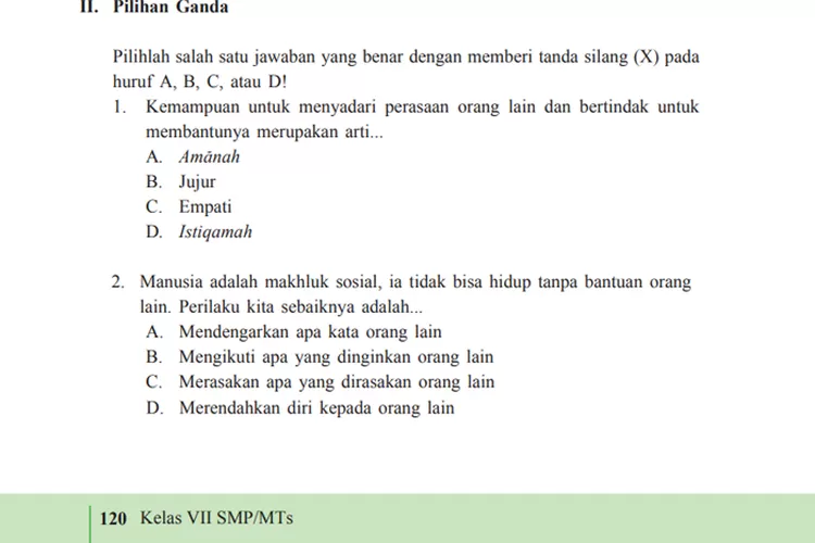 Pembahasan Lengkap PAI Kelas 7 Halaman 120 121 122 123 Ayo Berlatih Bab ...