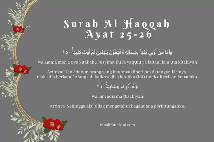 Surah Al Haqqah Ayat 25-26 Arab Latin Dan Artinya, Tentang Hari Hisab ...