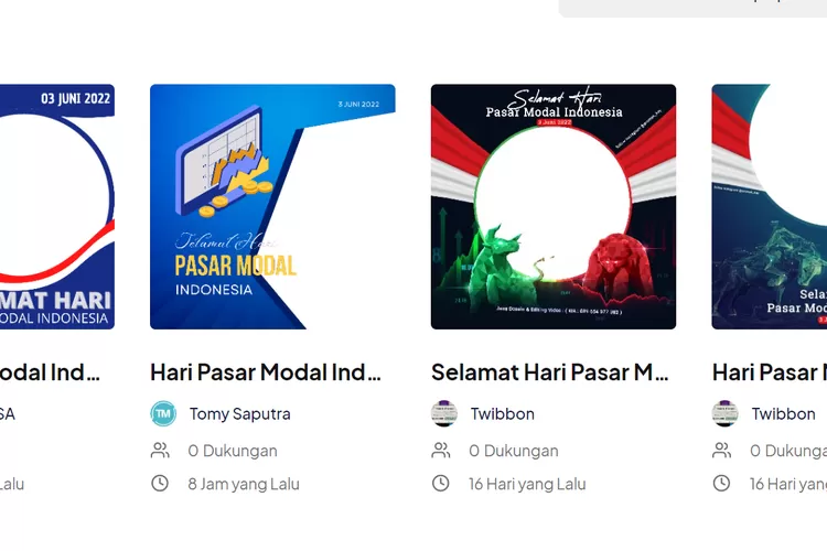 Contoh kumpulan link twibbon Hari Pasar Modal Indonesia 2022 (Twibbonize.com)