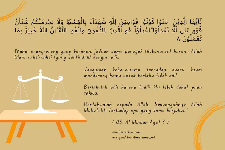 Surah Al Maidah Ayat Arab Latin Dan Artinya Tentang Perintah Bersikap