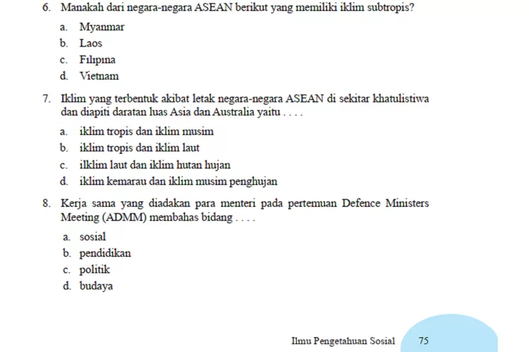 Kunci Jawaban Ips Kelas 8 Smp Latihan Bab 1 Halaman 74 78 Interaksi Kehidupan Pada Negara Asean 7251