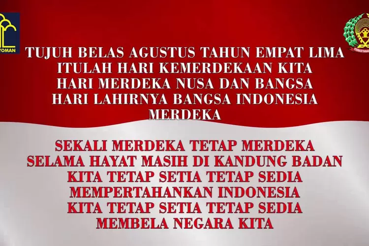 Lirik Lagu Hari Merdeka, Dinyanyikan Saat Peringatan Kemerdekaan 17