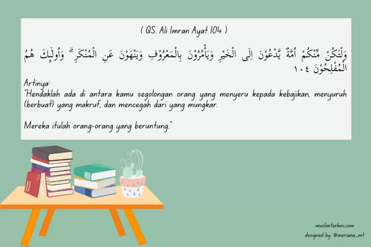 Quran Surah Ali Imran Ayat 104 Arab Latin Dan Artinya Tentang