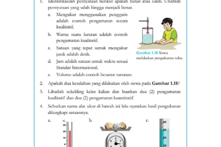 Kunci Jawaban IPA Kelas 7 SMP MTS Halaman 33 Kurikulum Merdeka Lengkap ...