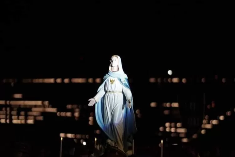 Patung Bunda Maria Assumpta Nusantara saat Festival Golo Koe Labuan Bajo 2023 lalu. Gereja Rekas menjadi titik awal prosesi Festival Golo Koe Labuan Bajo 2024.