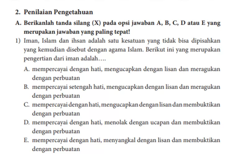 Kunci Jawaban PAI Kelas 10 Halaman 55-58 Bab 2: Pilihan Ganda Dan Essay ...