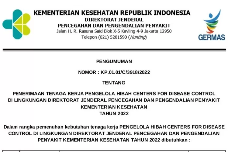 Lowongan Kerja Kementerian Kesehatan 2022, Berikut Posisi Yang ...