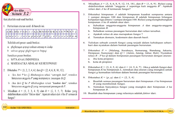 Kunci Jawaban Matematika Kelas 8 Halaman 102, 103: Ayo Kita Berlatih 3. ...