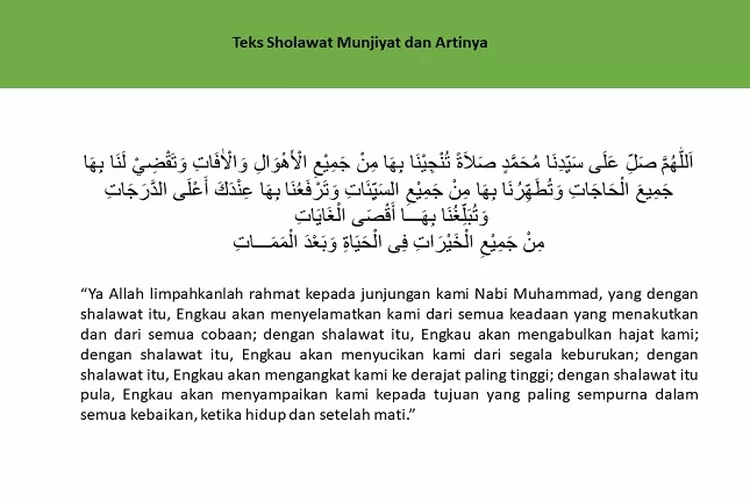 Bacaan Sholawat Munjiyat Dan Artinya Arab Latin Manfaat Dan