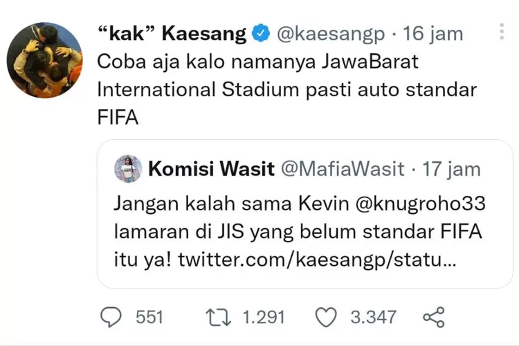 PSSI Sebut JIS Belum Standar FIFA, Kaesang: Kalo Namanya Jawa Barat ...