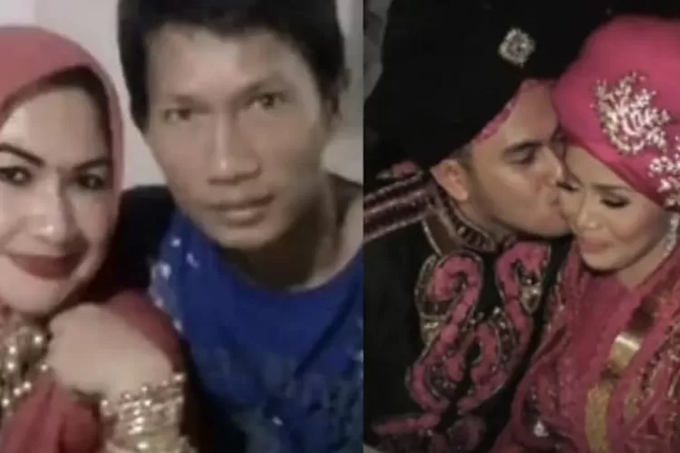 Ismed dan Cut Rita (kiri), Nassar dan Muzdalifah saat menikah (kanan) (Tangkapan layar YouTube @Hiburan Populer)