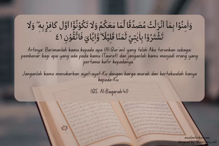 Surat Al Baqarah Ayat Arab Latin Dan Artinya Tentang Perintah Beriman Pada Al Quran Muslim