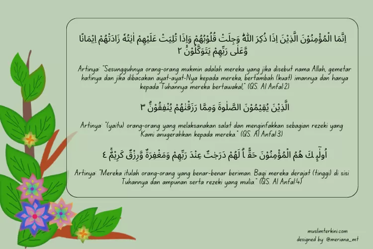 Surat Al Anfal Ayat Arab Latin Dan Artinya Tentang Ciri Ciri Orang Beriman Muslim Terkini