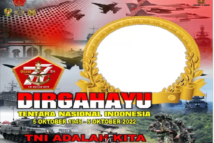 12 Ucapan Selamat HUT TNI ke 77 Tanggal 5 Oktober 2022 Cocok Untuk Caption IG,FB,Twitter,WA Atau Update Sosial Media  (Tangkapan Layar Twibbonize.com)
