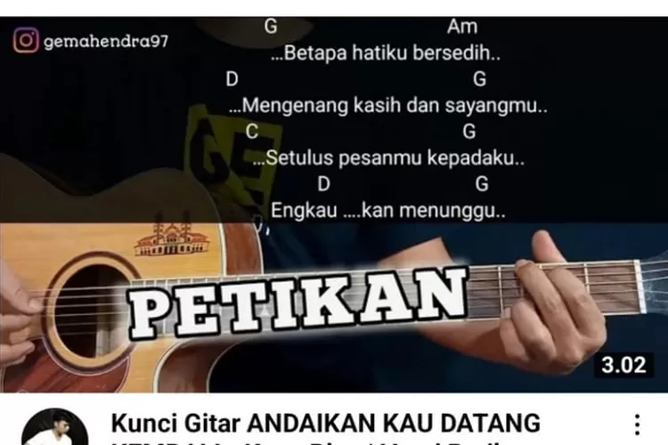 Ini Loh Cord Dan Lirik Lagu Yang Populer Di Tahun An Dengan Judul Andaikan Kau Datang