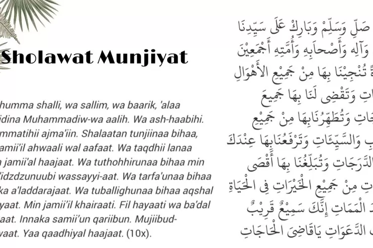 Sholawat Munjiyat dan Artinya PDF, Arab, Latin Lengkap Sholawat Yang Bisa Diamalkan dan Dibaca Kapan Saja