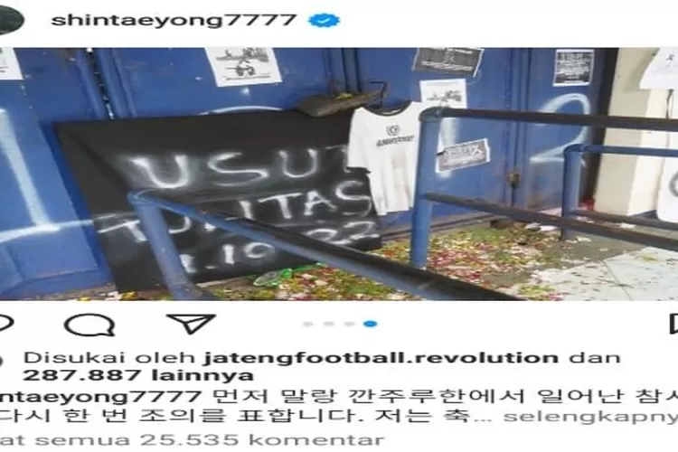 25 Ribu Lebih Komentar Banjiri Unggahan Shin Tae-yong Tentang Tragedi ...