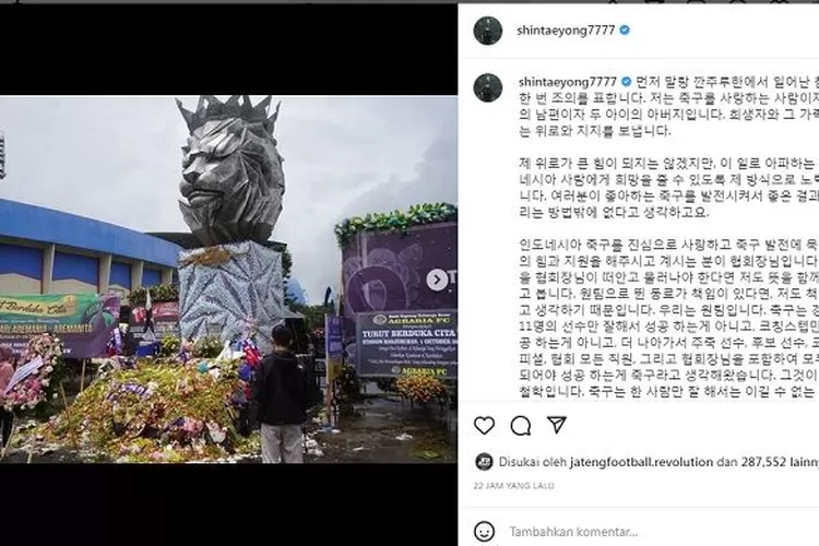 Unggahan Lengkap Shin Tae-yong Tentang Tragedi Kanjuruhan Dan Niat ...