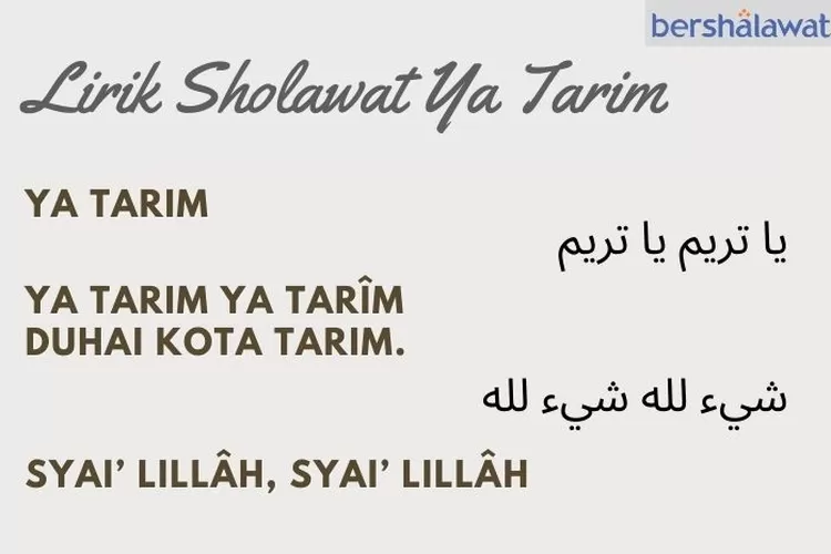 Lirik Sholawat Ya Tarim Lirik Arab Latin Dan Terjemahan Lantunkan