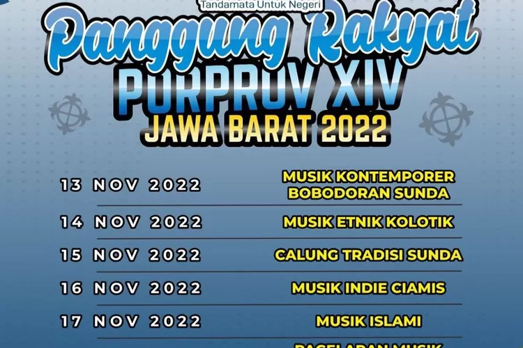 Jadwal Panggung Rakyat PORPROV XIV Jawa Barat 2022. (Instagram /@bp2dciamis)