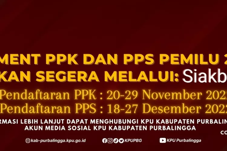 KPU Purbalingga Buka Seleksi Anggota PPK Pemilu 2024, Ini Syarat-Syarat ...