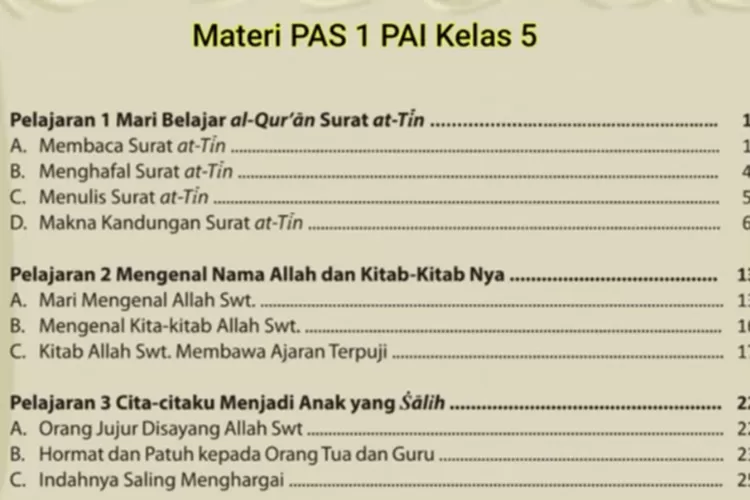 Latihan Soal Dan Kunci Jawaban PAS SAS Pendidikan Agama Islam ( PAI ...