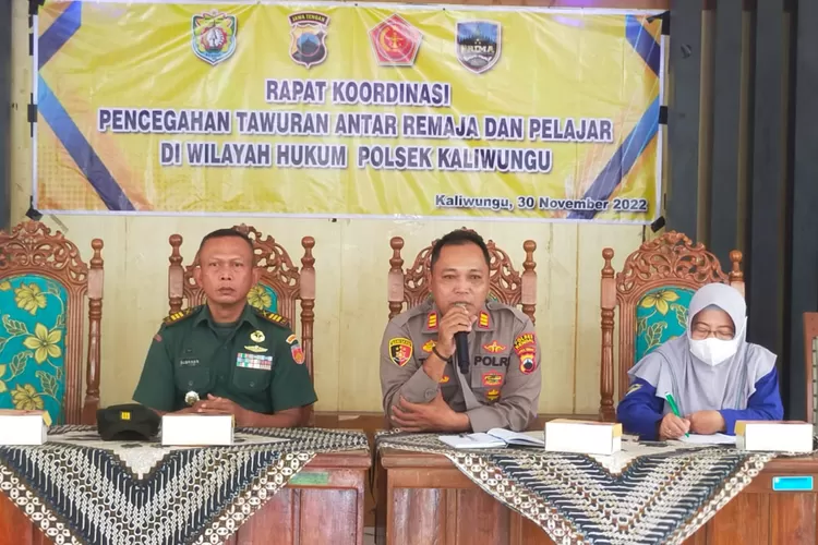 Sosialisasi pencegahan tawuran antarpelajar di wilayah hukum Polsek Kaliwungu, Rabu 30 November 2022.  (Edi Prayitno/ kontributor Kendal)