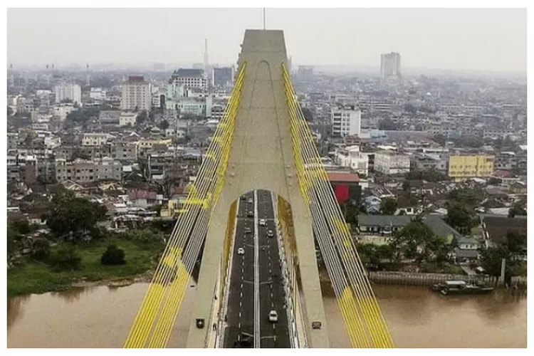 Jembatan Siak, jembatan megah yang terkenal di Pekanbaru Provinsi Riau (Instagram @ssc_riau)