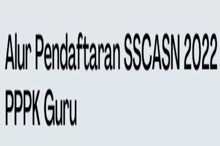 SSCASN 2022: Alur Pendaftaran Seleksi PPPK Guru 2022 - Aspirasiku