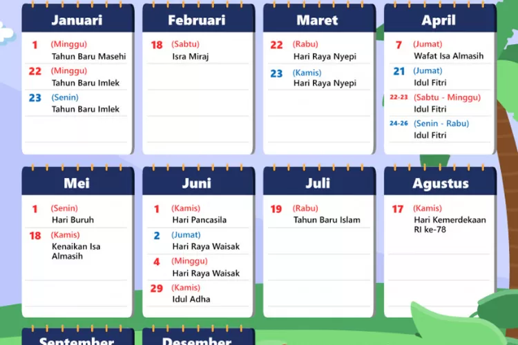 Jadwal Libur Nasional, Tanggal Merah Dan Cuti Bersama 2023, Tanggal 22 ...