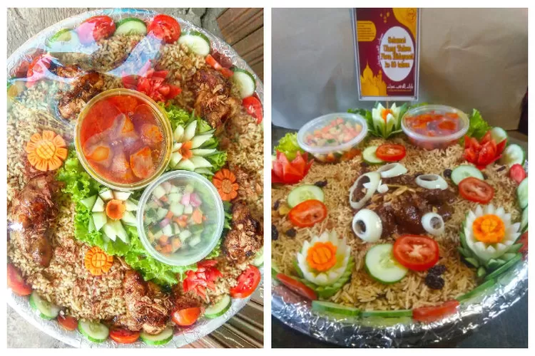 Nasi Kebuli Terdekat di Bandar Lampung Paling Lengkap Tersedia Untuk Paket 1 Porsi Sampai 100 Porsi (Kolase Instagram@Bibeh_Antasari)