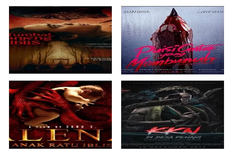 Rekomendasi 4 Film Horor Indonesia Sedang Tayang 5 Januari 2023 di Bioskop, KKN, Puisi Cinta yang Membunuh, Alena Anak Ratu Iblis (Berbagai Sumber)